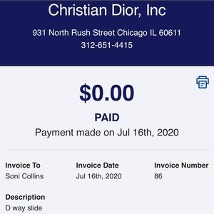 Receipt to dway slide